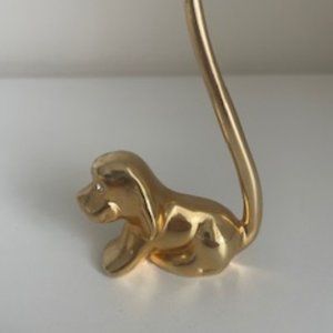 Adorable Vintage Dog Ring Holder with Rhinestone eyes